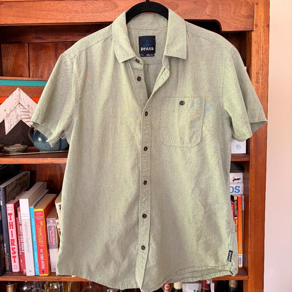 Light green Prana short sleeve button down size S